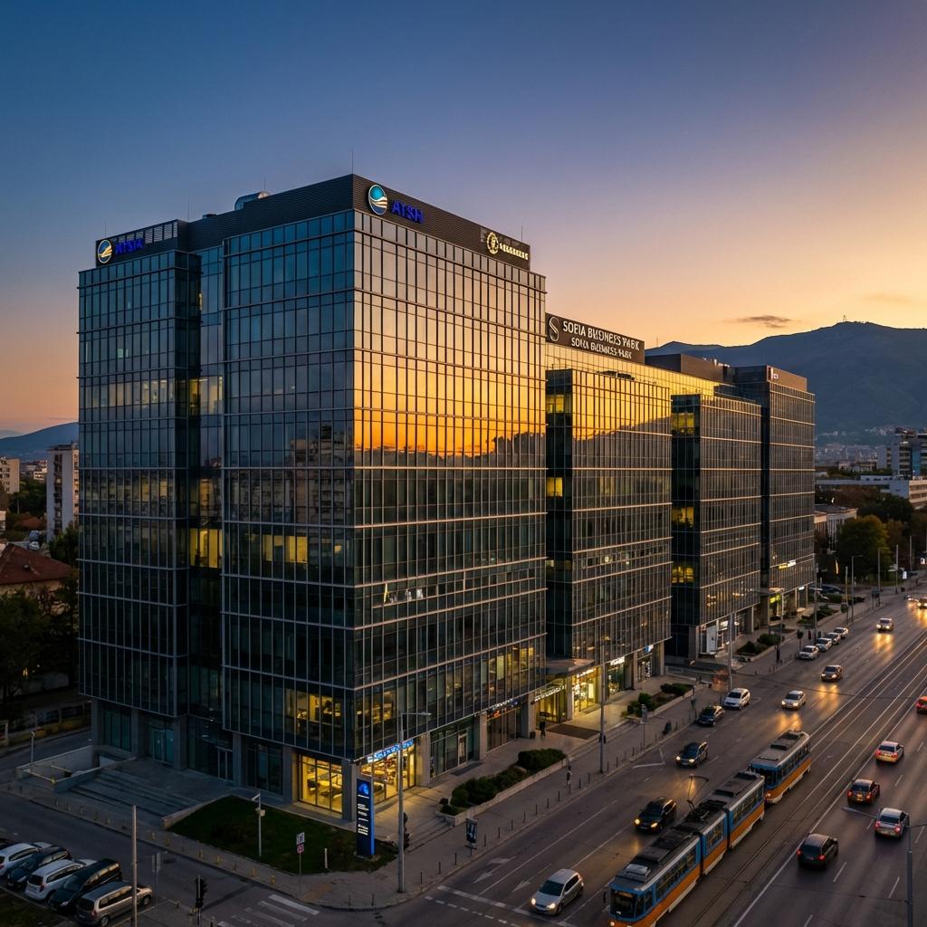 Sofia Business Park at Sunset